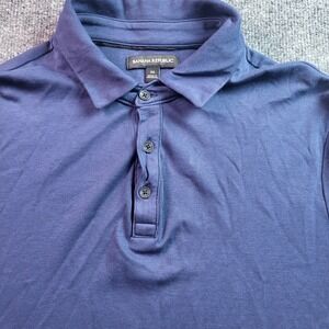 Banana Republic Mens Polo Shirt Medium M Blue Cotton Short Sleeve Casual